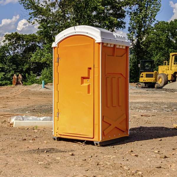 how often are the portable restrooms cleaned and serviced during a rental period in Terreton